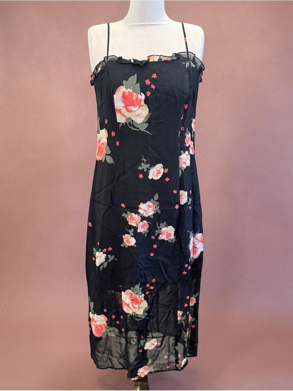 Cinnamon Girl Hawaii Dress Womens Sz 8 Floral Spaghetti Strap Y2K